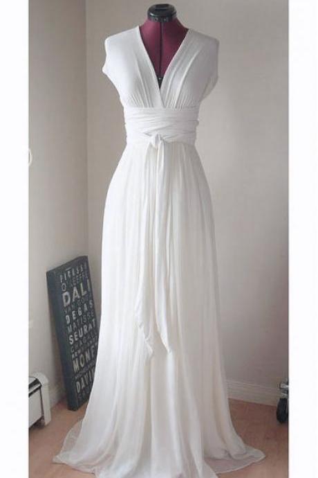 Elegant Formal Dresses, White Evening Dress, Simple Evening Dress, V Neck Formal Dress, Evening Dresses Long, Formal Dress, Abendkleider,