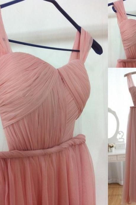 pink evening dress, formal dresses 2022, chiffon evening dress, simple formal dress, spaghetti strap prom dress, evening dresses 2023, vestidos de fiesta