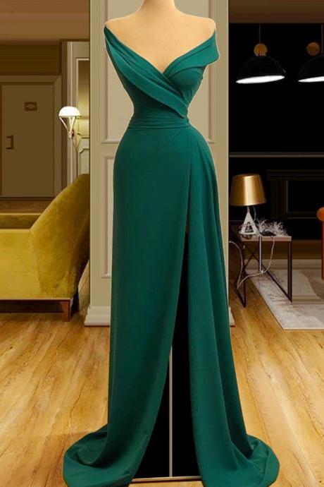 simple evening dress, green evening dress, mermaid prom dresses, custom make evening dress, vestido de longo, new fashion prom dress, evening dresses for women