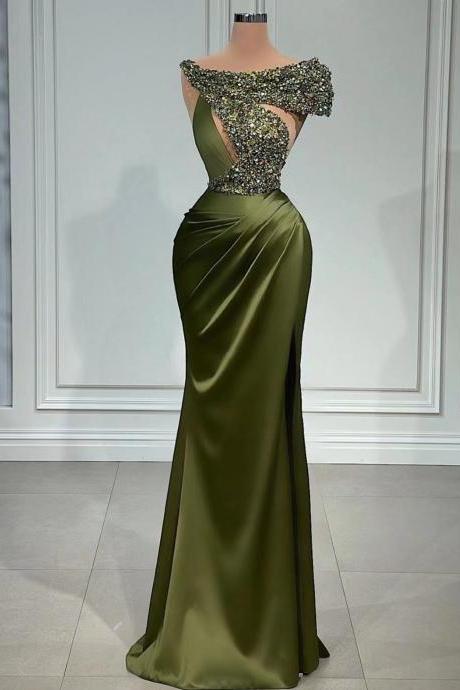 Vestidos De Fiesta Largos Mujer Para Bodas, Emerald Green Evening Dress, Modest Evening Dresses, Vintage Prom Dresses, Custom Make Evening