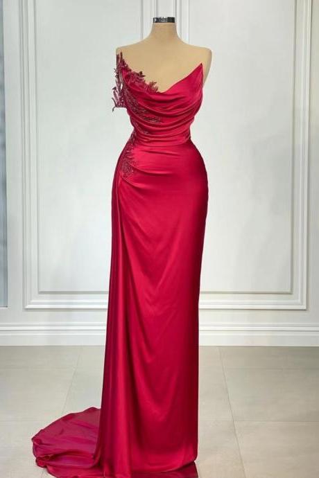 Sexy Formal Dresses, Vestidos Elegantes Para Mujer, Red Evening Dresses, Lace Applique Evening Dress, Formal Dresses, Abendkleider, Custom Make