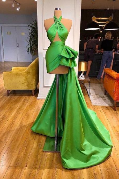 Halter Evening Dresses, Custom Make Evening Dresses, Green Prom Dresses, Satin Dresses, Simple Prom Dresses, Abendkleider, Vestidos De Fiesta,