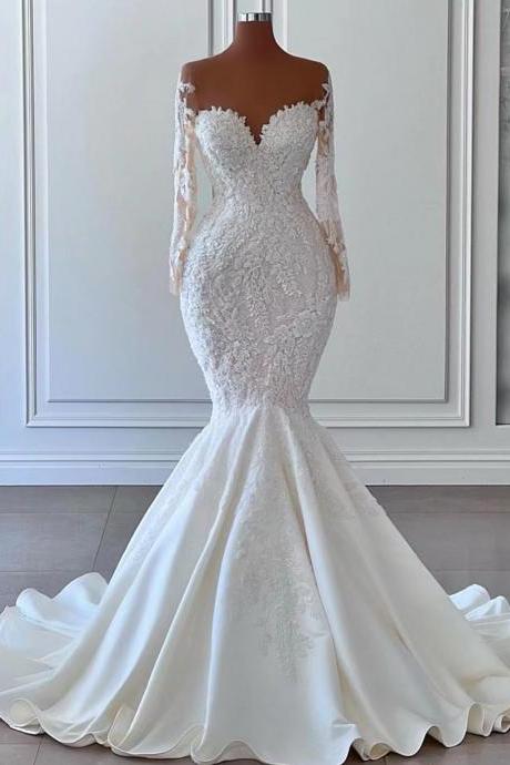 Boho Wedding Dresses, Bridal Dresses, Mermaid Wedding Dresses