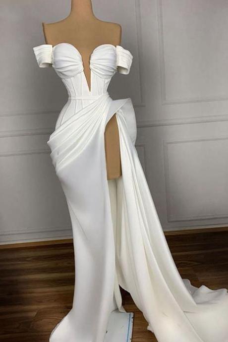 Off The Shoulder Wedding Dress, Robe De Mariee, Bridal Dresses, Vestidos De Novia, Elegant Wedding Dresses, Wedding Gown, Simple Wedding