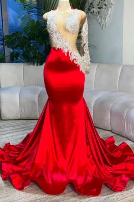 Red Prom Dresses, Celebrity Dresses, One Shoulder Prom Dresses, Mermaid Prom Dresses, Lace Applique Prom Dresses, 2023 Prom Dresses, Vestidos De