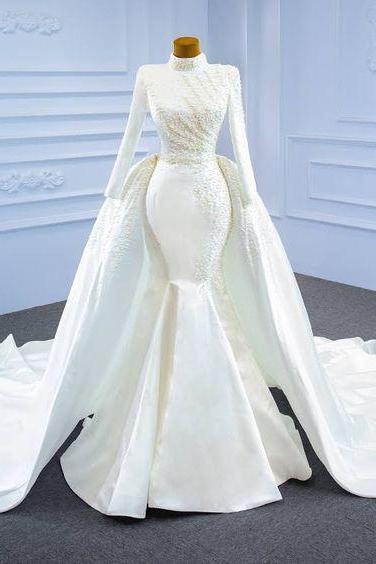 Muslim Wedding Dresses, Vintage Wedding Dresses, Beaded Wedding Dresses, Robe De Mariee, Custom Make Wedding Dresses, Vestidos De Novia,