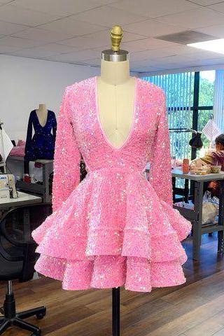 Fashion Party Dresses, Graduation Dresses, Glitter Prom Dresses, Pink Prom Dresses, Birthday Party Dresses, Sparkly Prom Dresses, Robes De