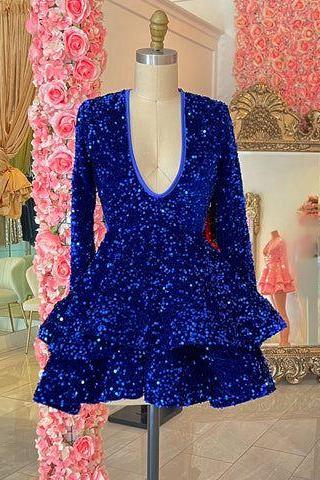 Royal Blue Prom Dresses, Vestidos De Graduacion, Fashion Party Dresses, Glitter Sparkly Prom Dresses, Vestidos De Gala, Homecoming Dresses Short,