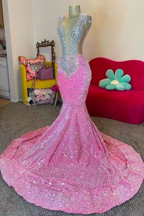 Sparkly Prom Dresses, Vestidos De Fiesta De Longo, Fashion Custom Prom Dresses, Diamonds Formal Occasion Dress, Luxury Birthday Party Dresses,
