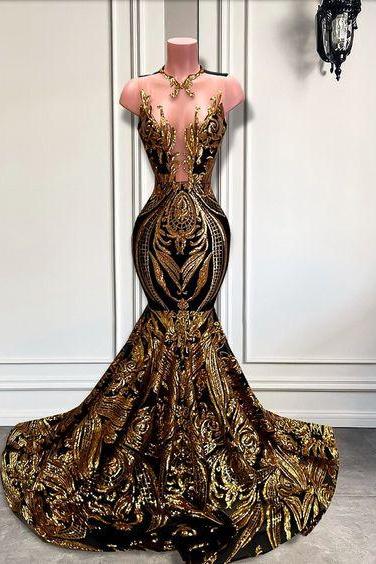 Black And Gold Prom Dresses, Classic Prom Dresses, Vestidos Para Mujer, Sparkly Fashion Party Dresses, Robes De Soiree, Modest Evening Dresses,