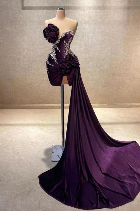 Purple Prom Dresses, Prom Dresses 2024, Beaded Evening Dresses, Robes De Cocktail, Formal Wear, 2025 Evening Dresses, Vestidos De Gala,