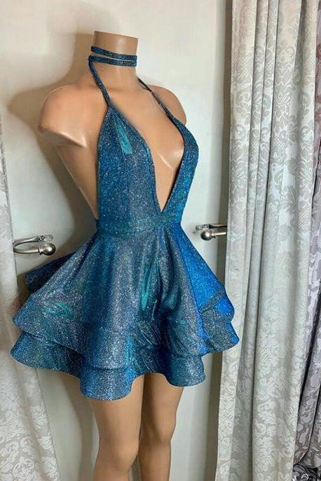 Sexy Prom Dresses, Halter Prom Dresses, 21st Birthday Outfit Dresses, Fashion Adult Party Dresses, Mini Length Prom Dresses, Cocktail Dresses,