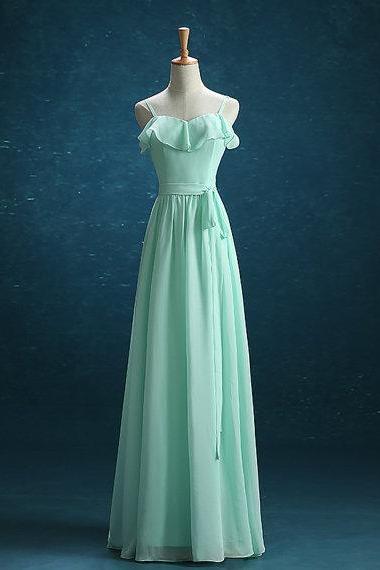 Mint Green Bridesmaid Dress, Chiffon Bridesmaid Dress, Long Bridesmaid Dress, Bridesmaid Dress, Elegant Bridesmaid Dress, Custom Bridesmaid