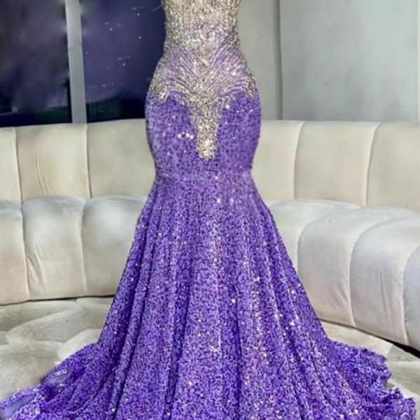 Floor Length Purple Evening Dress With Sleeves Quinceanera Purple Fit For A Queen  Prom Dresses Corset