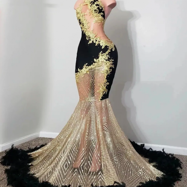 High Neck Prom Dresses, Black Prom Dresses, Feather Prom Dresses, Vestidos De Gala, Luxury Birthday Party Dresses, Sexy Formal Occasion Dresses, Sparkly Prom Dresses, Robe De Soiree Femme