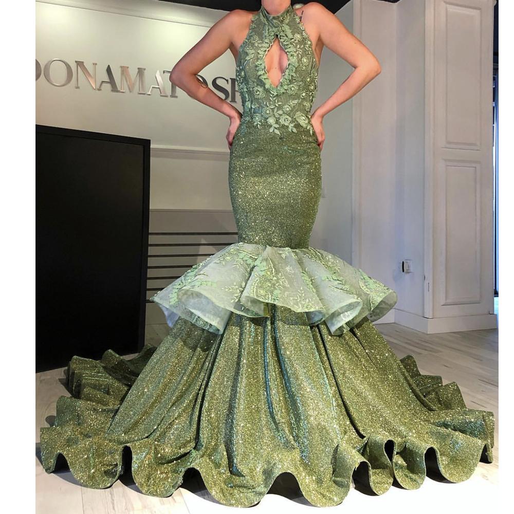 Green Evening Dress, Evening Gown, Sparkle Evening Dress, Mermaid ...