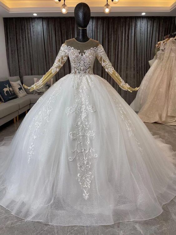 Vestidos De Novia, Robe De Mariee, Lace Applique Wedding Dress, Wedding ...