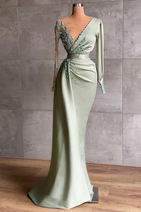 Green Evening Gown With Sleeves Best Green Formal Dresses With Sleeves On  Sale Luxurious Arabic