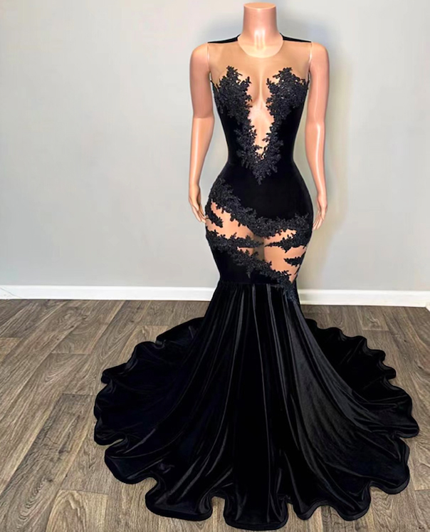 Vestidos De Gala, Elbise Abiye, Lace Applique Prom Dresses, Black Prom ...