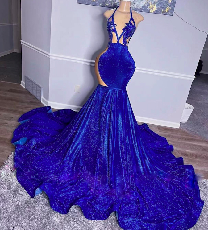 Evening Dress Royal Blue Prom Dresses Sexy Formal Dresses Y4554
